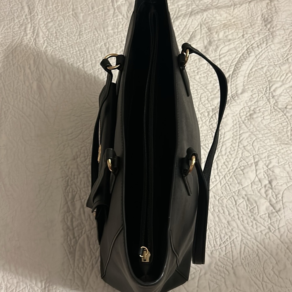 Michael Kors Black Structured Tote with Gold Hardware - Picture 6 of 7